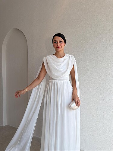 ZUZANNA Maxi Elbise 9069 - Beyaz - 2