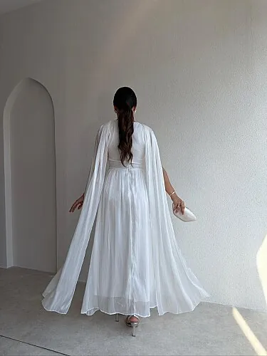 ZUZANNA Maxi Elbise 9069 - Beyaz - 3