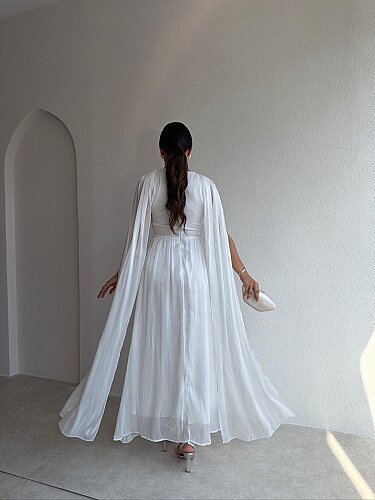 ZUZANNA Maxi Elbise 9069 - Beyaz - 3