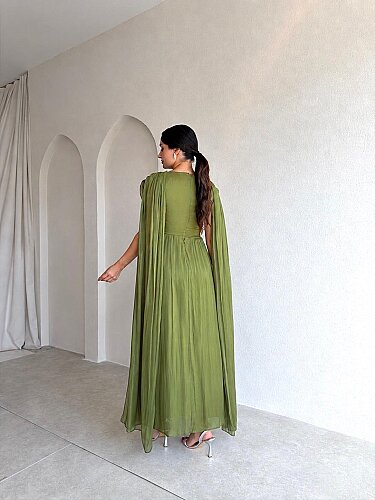  ZUZANNA Maxi Elbise 9069 - Haki - 3