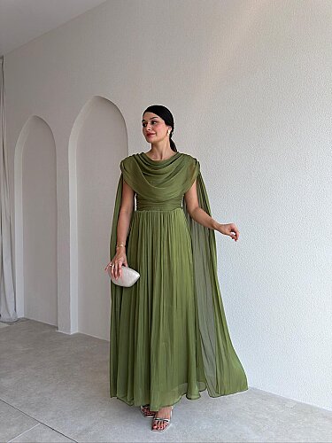  ZUZANNA Maxi Elbise 9069 - Haki - 1