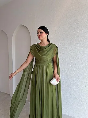  ZUZANNA Maxi Elbise 9069 - Haki - 2