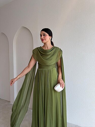  ZUZANNA Maxi Elbise 9069 - Haki - 2