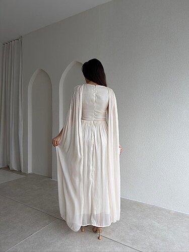 ZUZANNA Maxi Elbise 9069 - Krem - 3