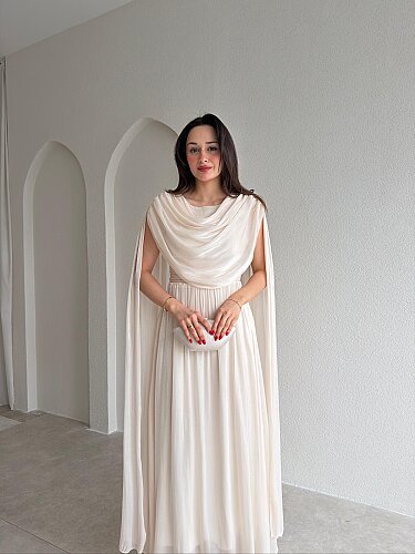 ZUZANNA Maxi Elbise 9069 - Krem - 2