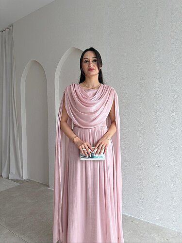 ZUZANNA Maxi Elbise 9069 - Pudra - 2