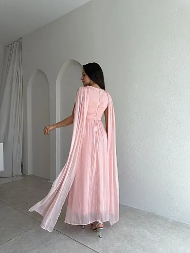 ZUZANNA Maxi Elbise 9069 - Pudra - 3