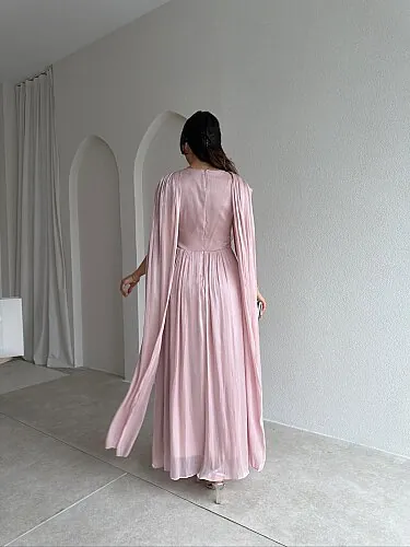 ZUZANNA Maxi Elbise 9069 - Pudra - 3