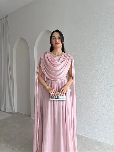 ZUZANNA Maxi Elbise 9069 - Pudra - 2