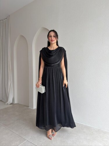 ZUZANNA Maxi Elbise 9069 - Siyah - 1